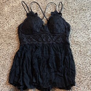 Black Lace Tank Top